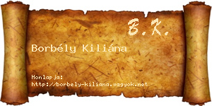 Borbély Kiliána névjegykártya